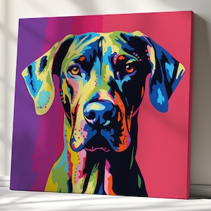 Great Dane Canvas Print, Dogs Wall Art, Dog Lovers Gift, Contemporary Wall Hanging, Handmade Art Print, Fast Turnaround