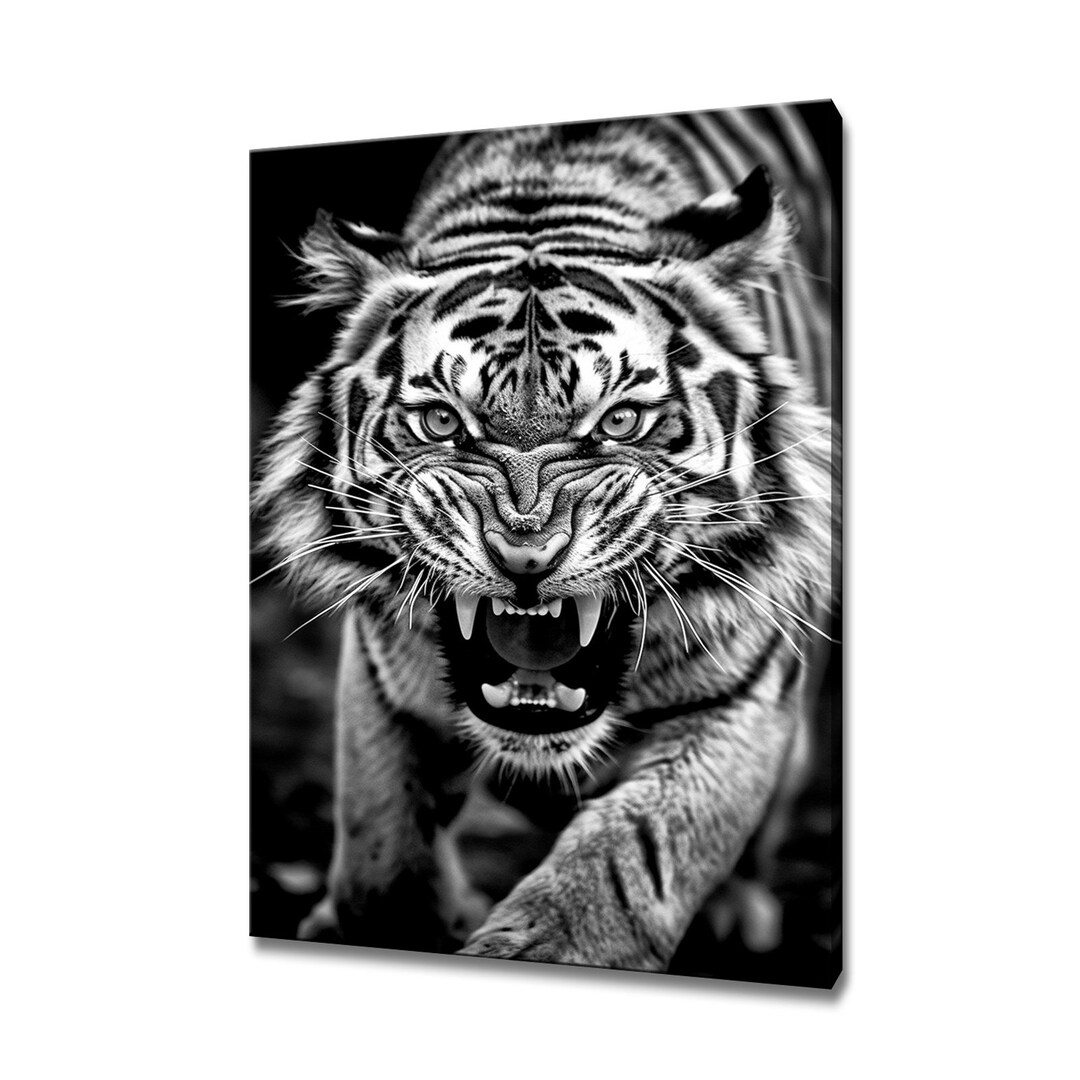 Stunning Art Print Angry Tiger Canvas Print Wall Art Home Decor