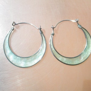 Silver hoops, handmade hoops. Resin hoop earrings. Hippie earrings. Boho jewelry, handmade jewelry. Original gift for women.