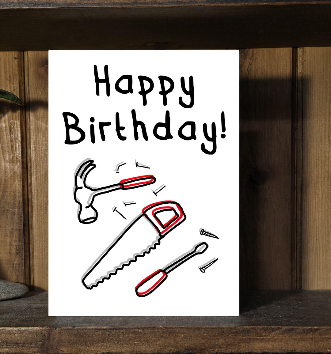 Tool Birthday Card - Humour or Classic Inside - Minimalist DIY ...