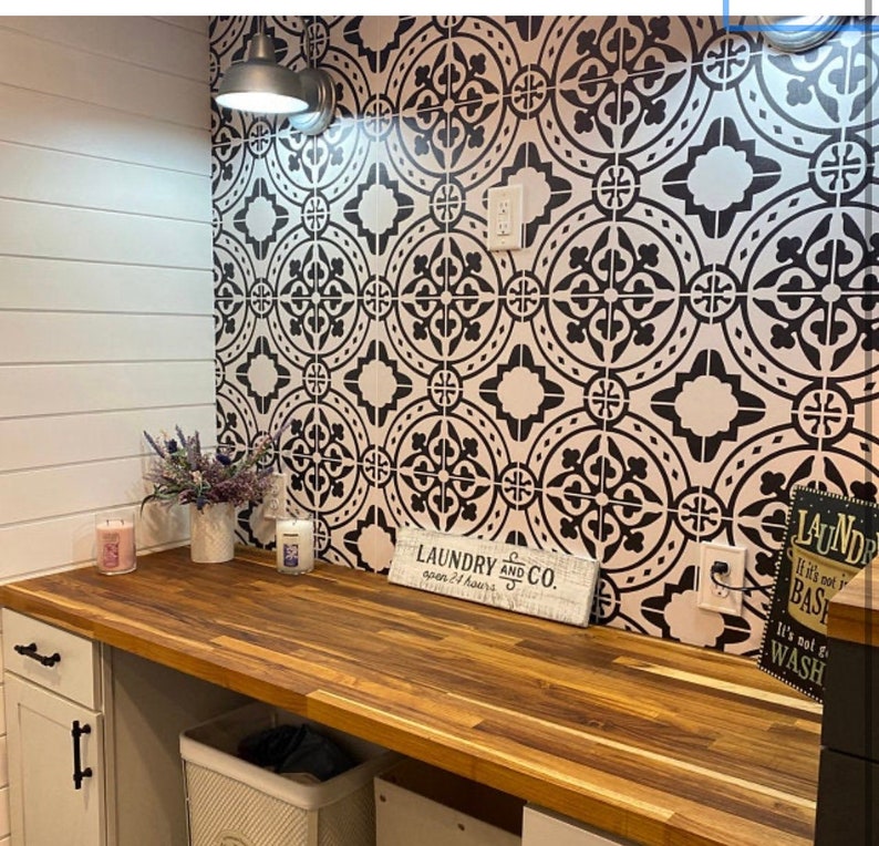 Moroccan Tile Peel and Stick Wallpaper removable wallpaper Etsy