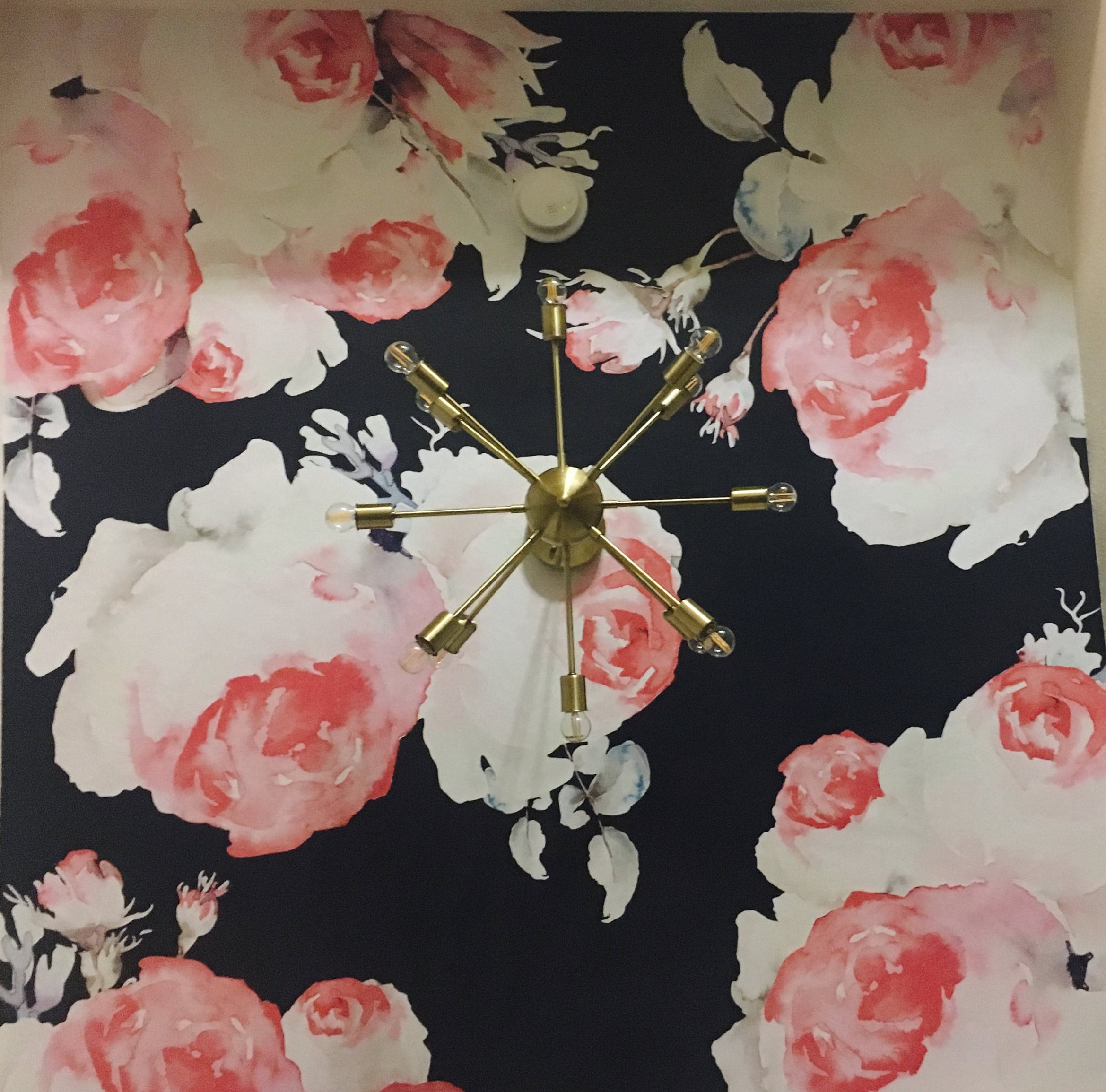 Navy Floral Peel and Stick Wallpaper removable wallpaper | Etsy