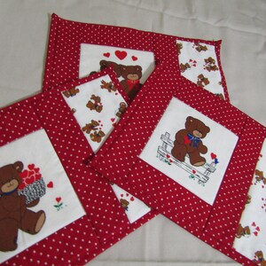 Teddy Bear Mug Rugs (3)
