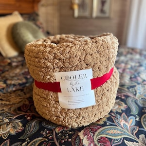 Chunky Hand Knit Chenille Blanket