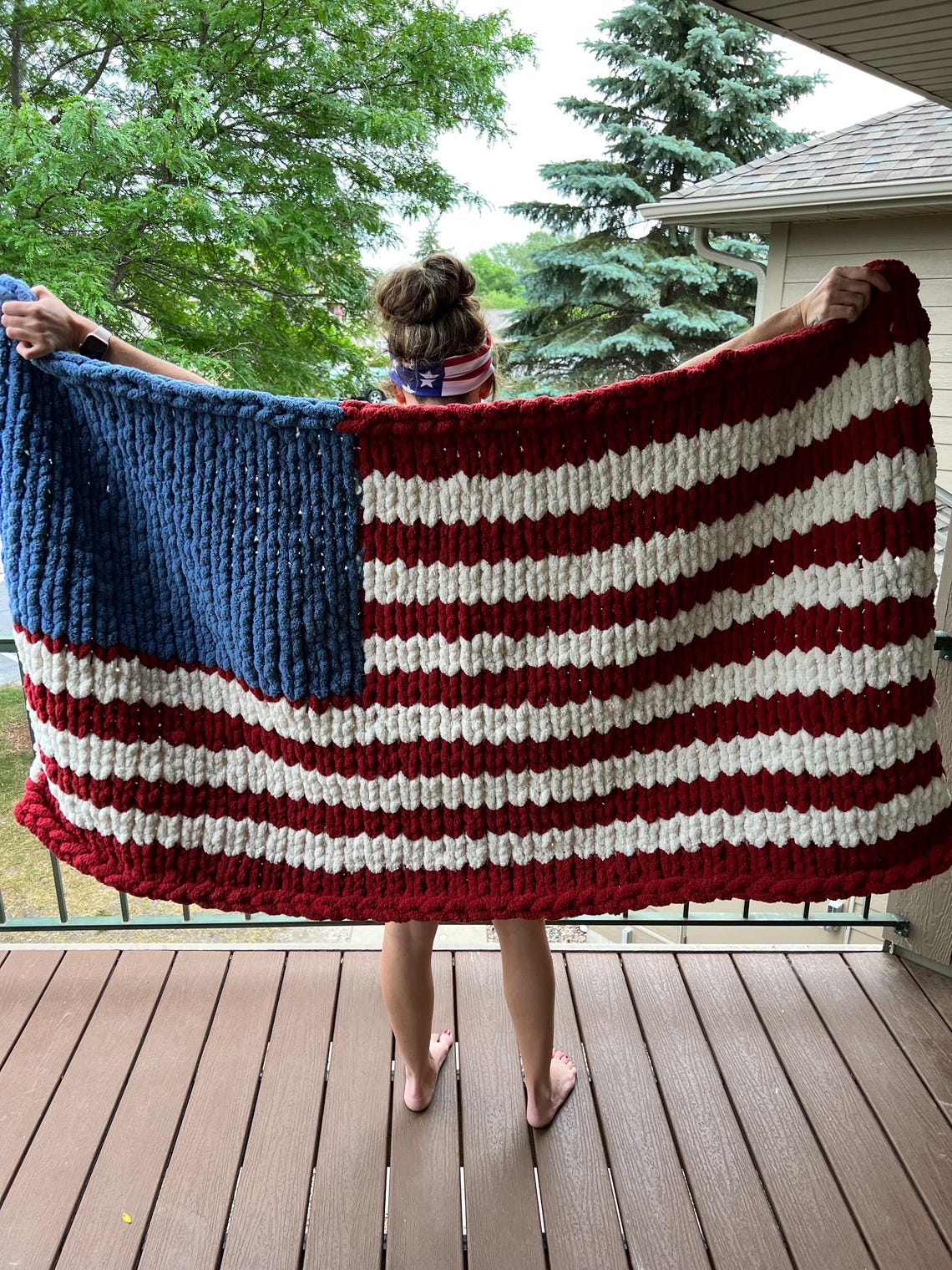 Trump Knitting Pattern Knitting Pattern and Tutorial Chunky Knit American Flag Blanket - Etsy