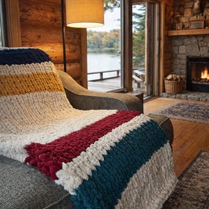 Chunky Knit Chenille National Park Style Blanket