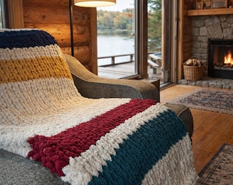 Chunky Knit Chenille National Park Style Blanket