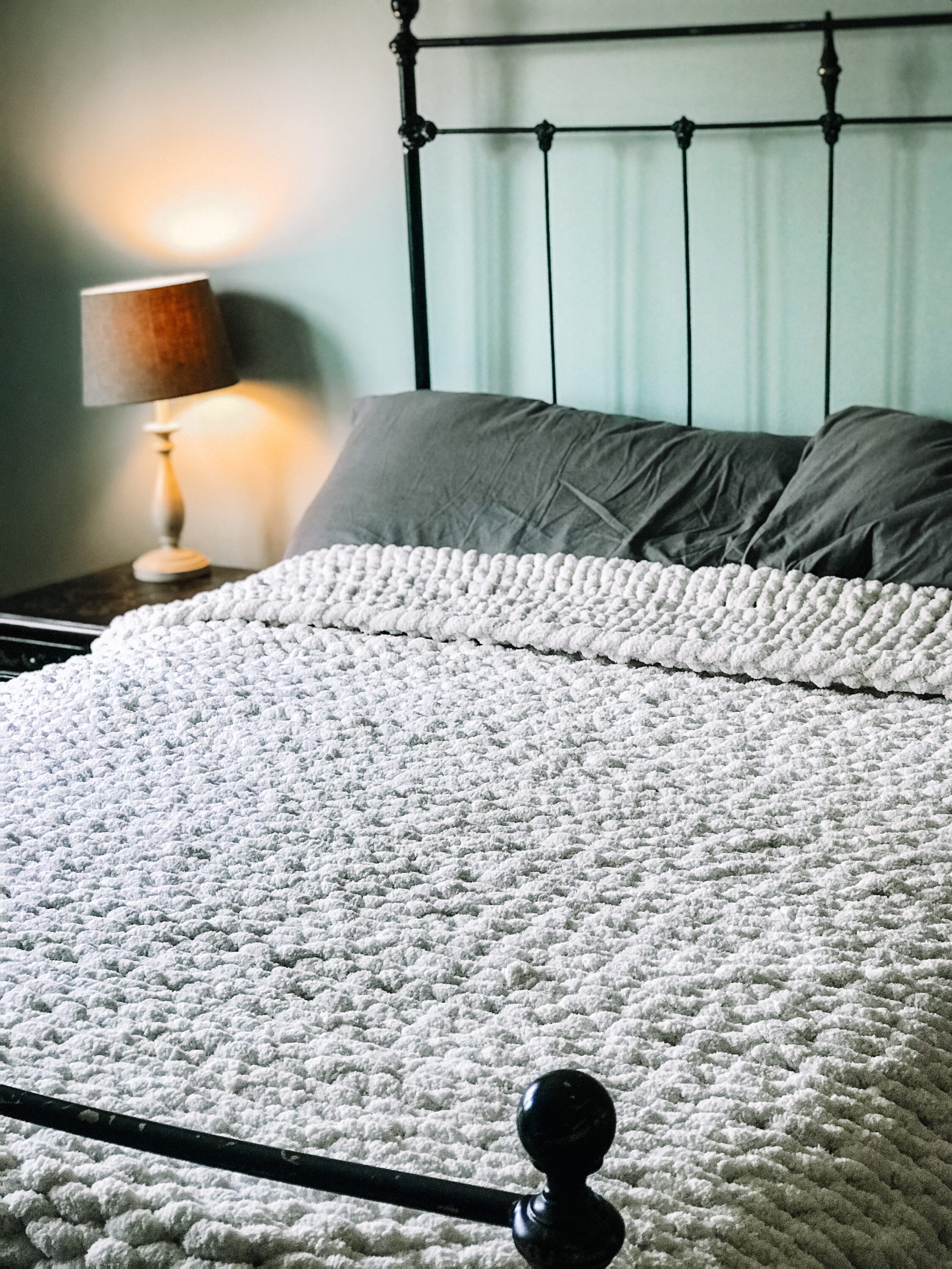 Chunky Hand Knit Chenille Blanket Etsy