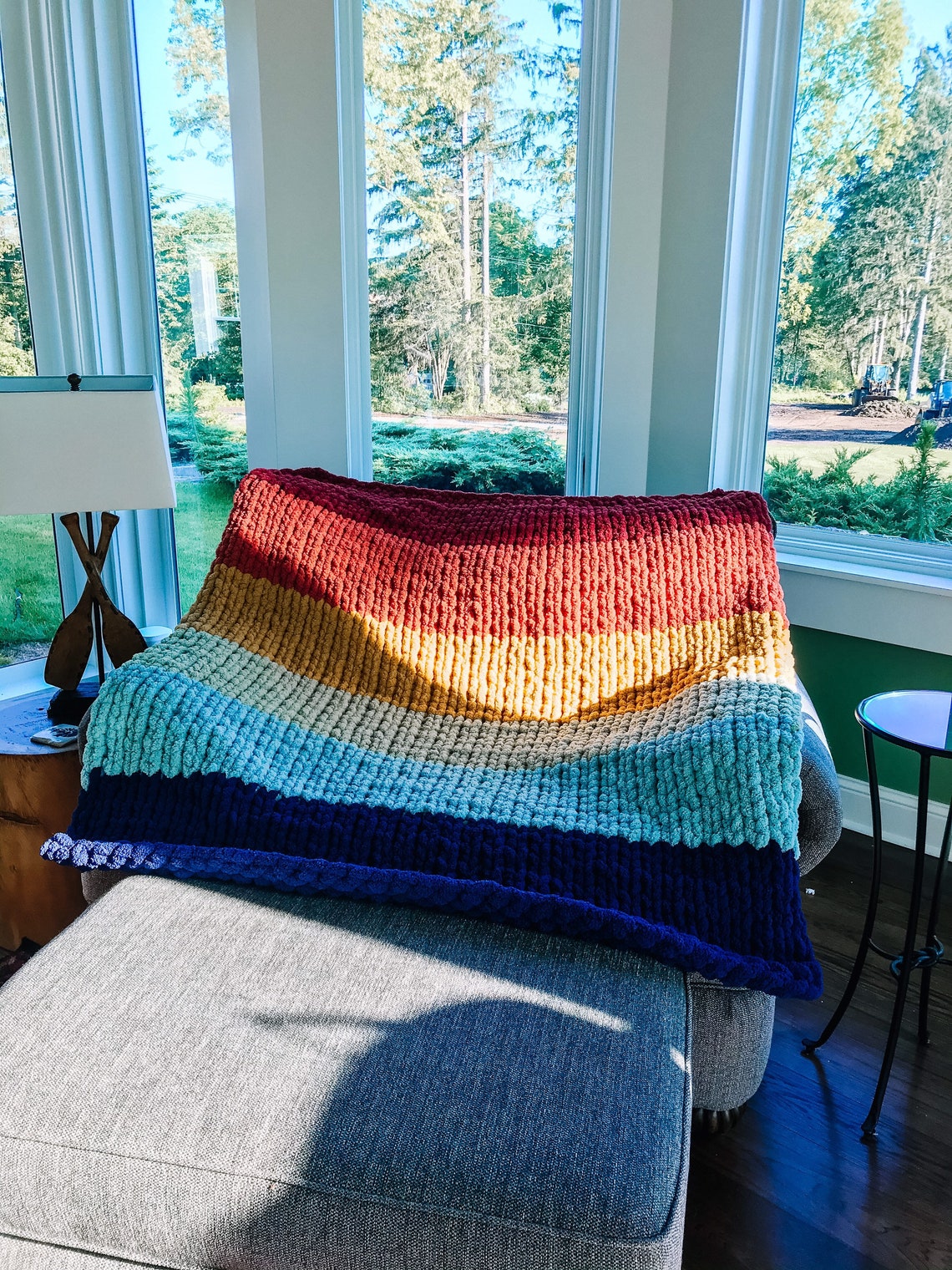 Chunky Knit Rainbow Blanket Pride Blanket LGBTQ Blanket Etsy UK