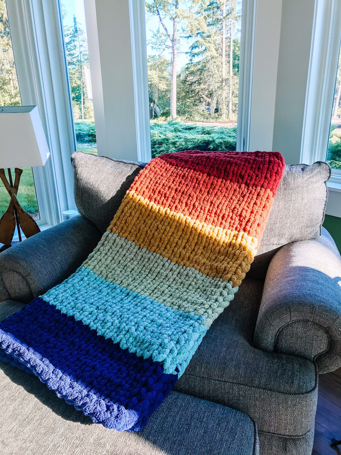 Chunky Knit Rainbow Blanket Pride Blanket LGBTQ Blanket Etsy UK