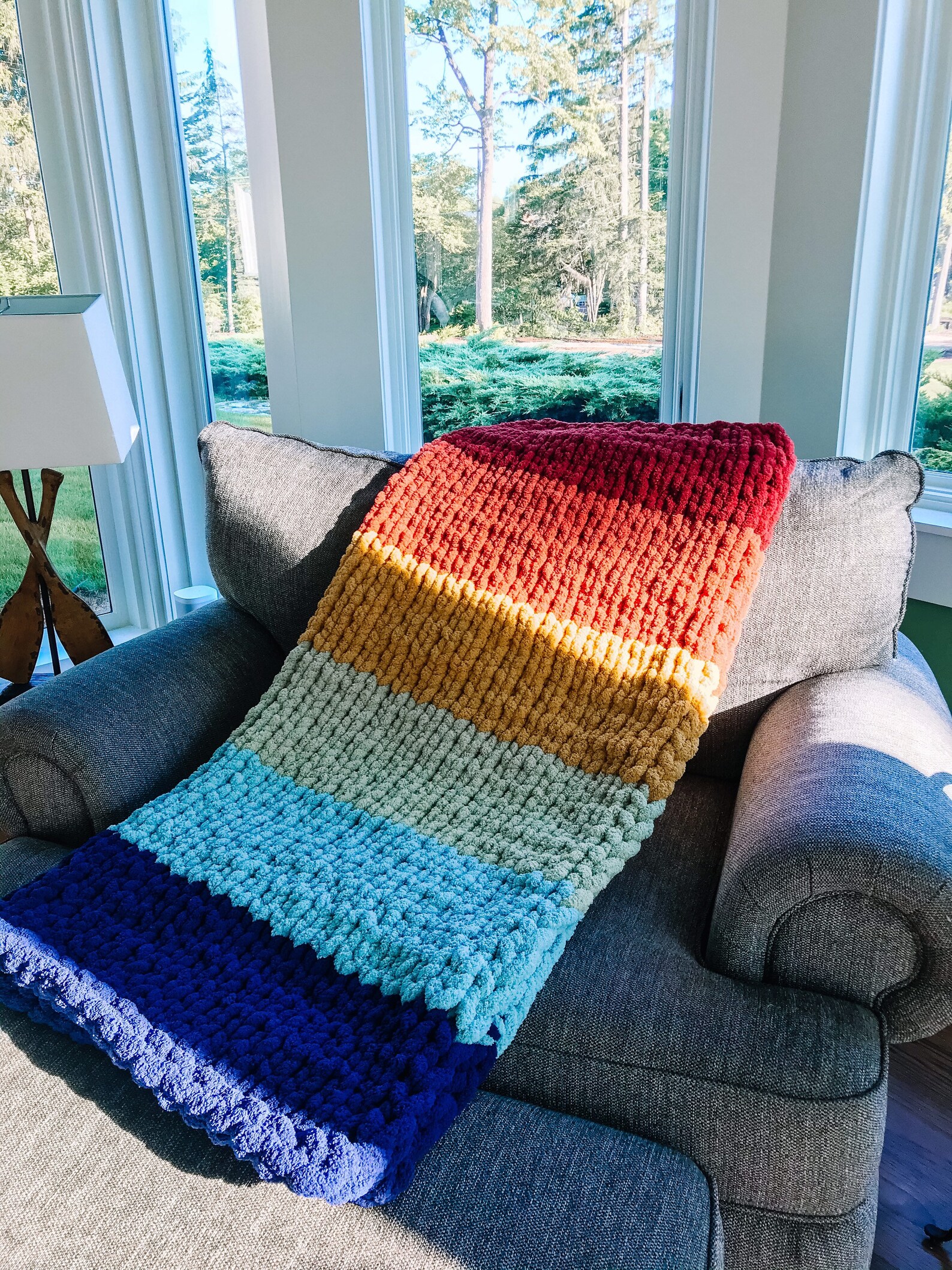 Chunky Knit Rainbow Blanket Pride Blanket LGBTQ Blanket Etsy UK