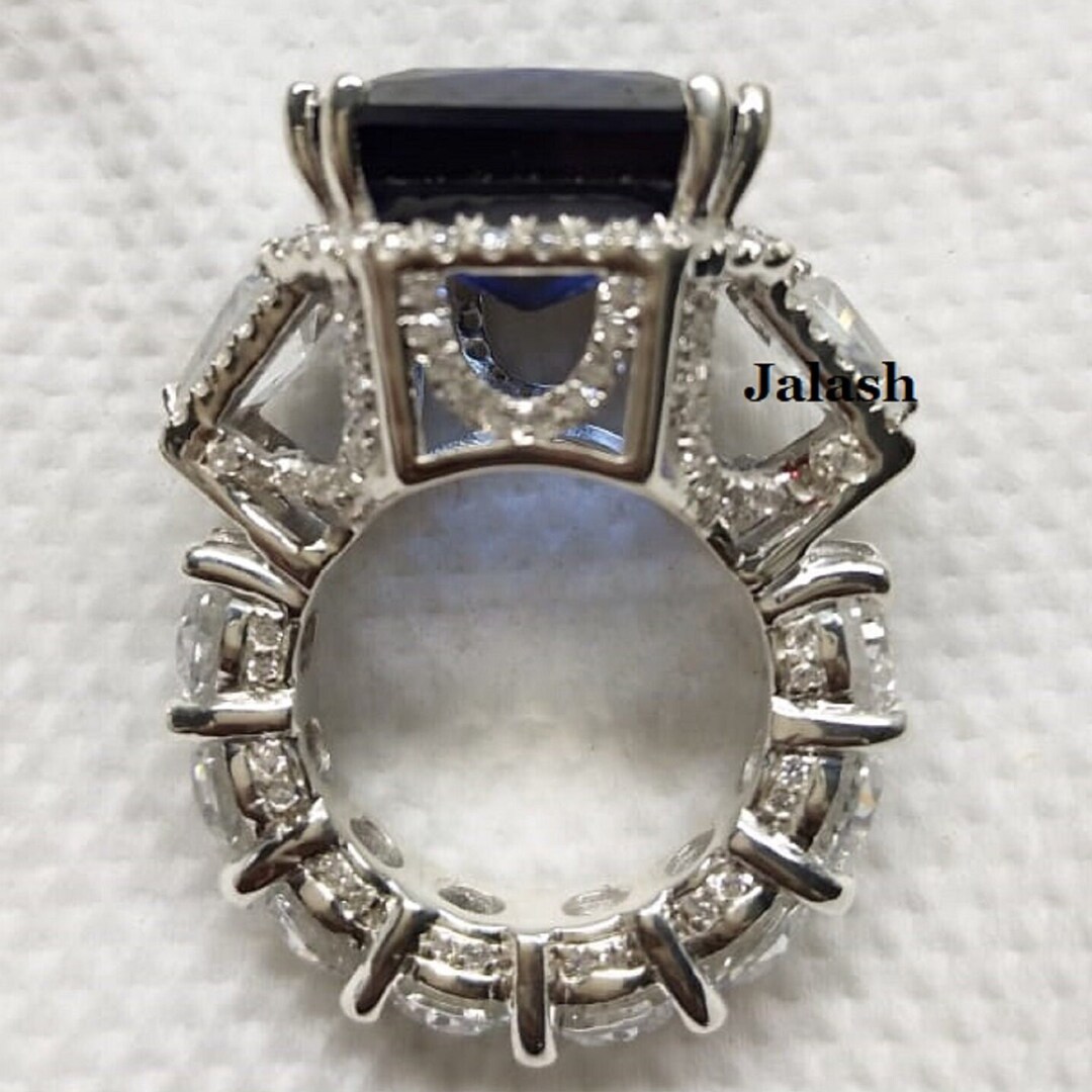 Large Blue Tanzanite Custom Mens Ring/ Mens Tanzanite Statement Ring