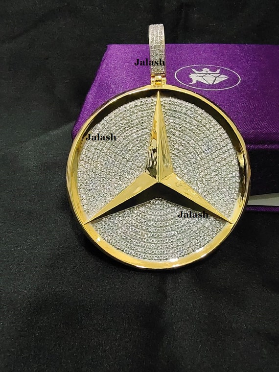 Mercedes Logo Diamond Pendant Big Mercedes Logo Pendant