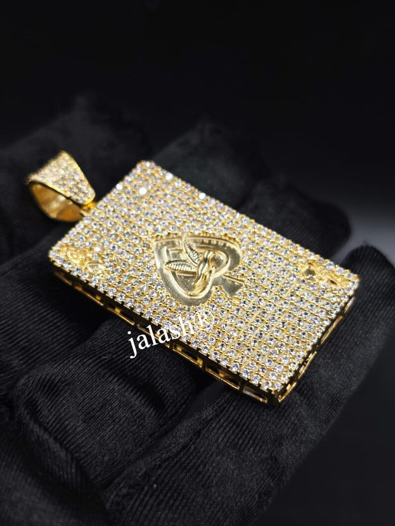 Tester Passing Moissanite Charm Pendant / Icy Poker Card Pendant