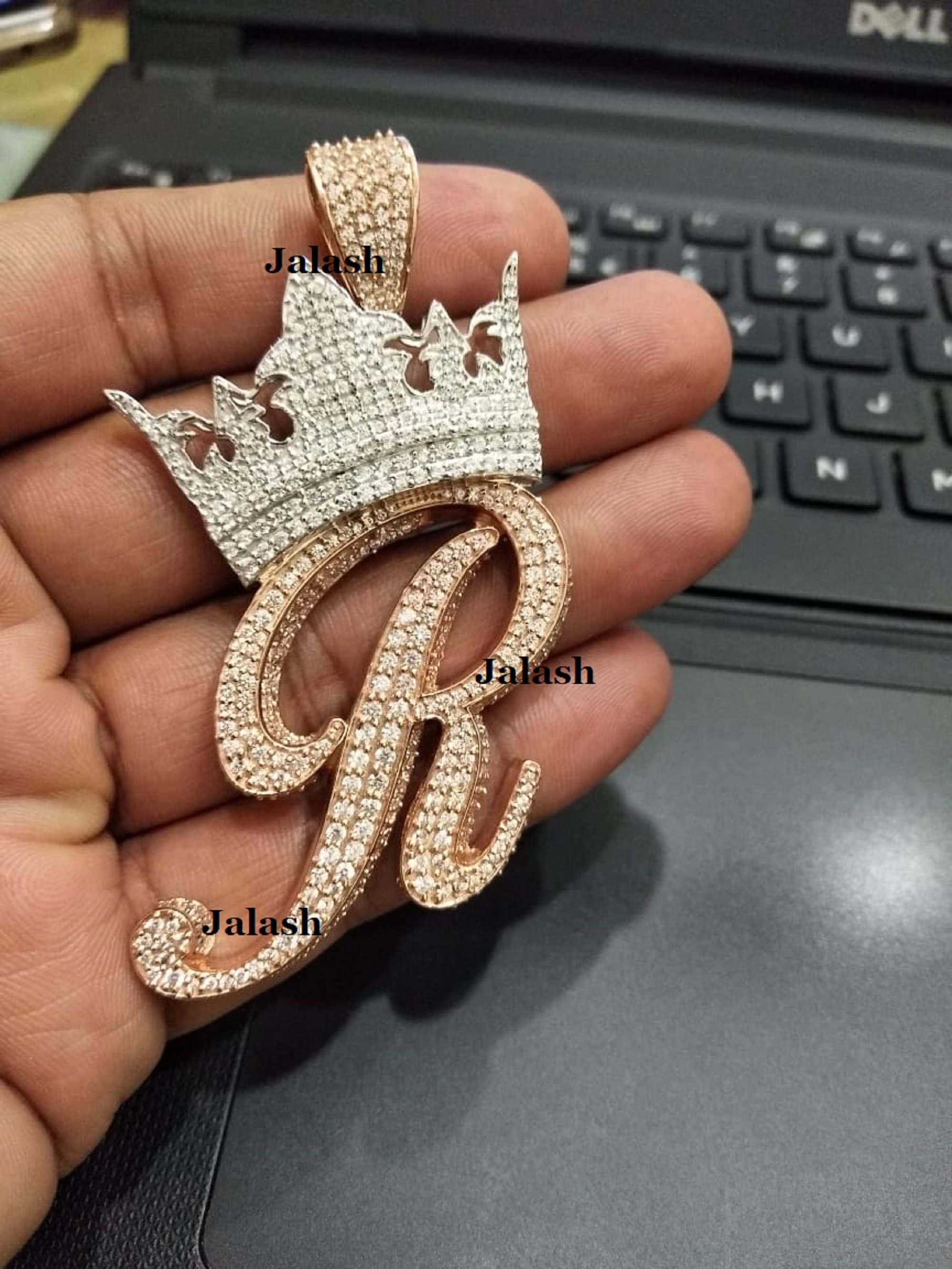 Iced out crown sale pendant