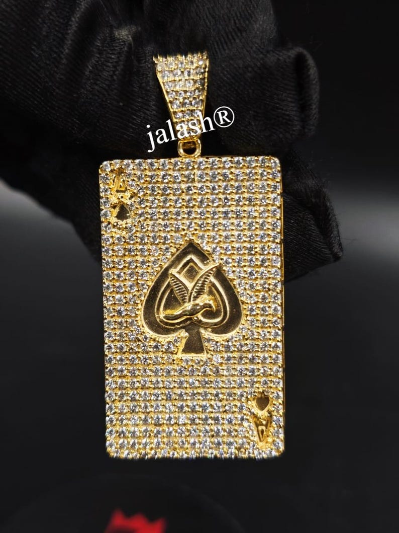 Tester Passing Moissanite Charm Pendant / Icy Poker Card Pendant