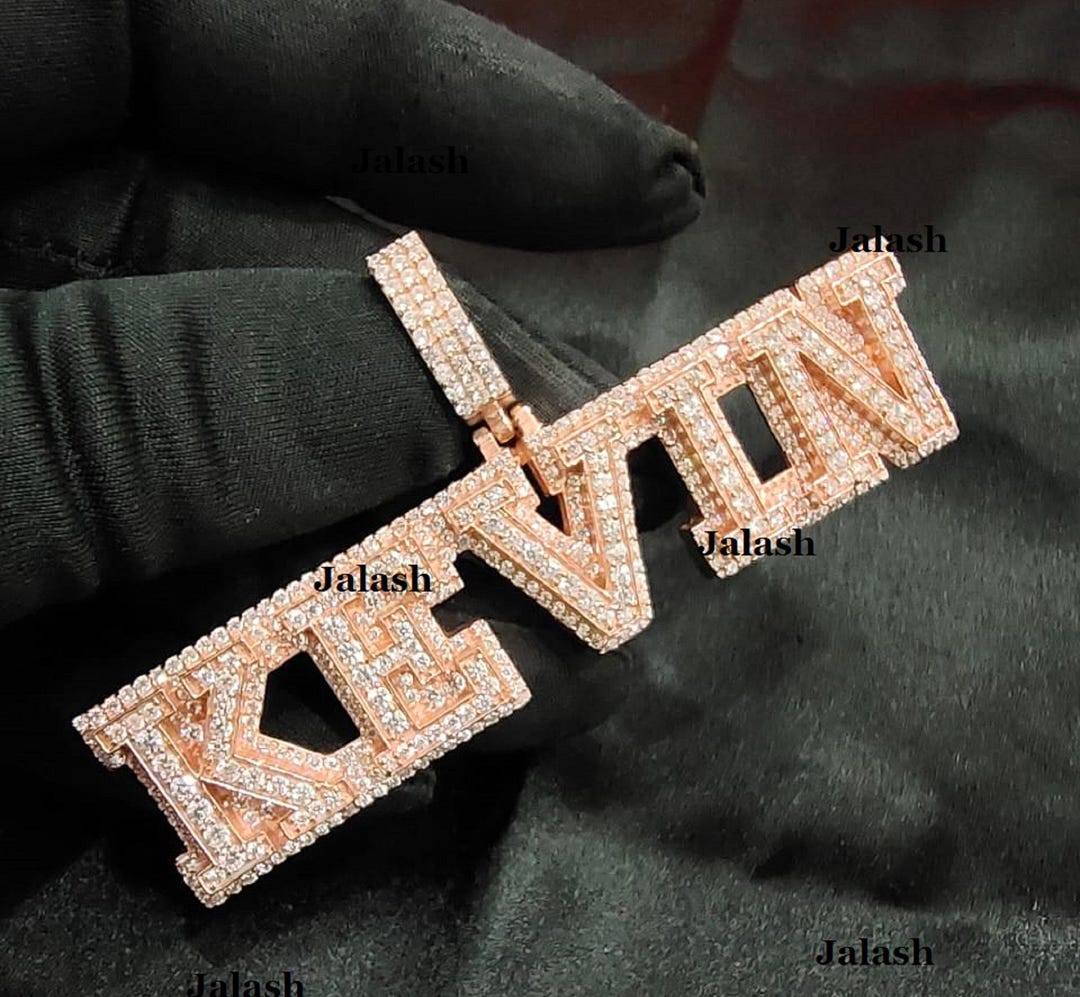 Diamond Necklace Kevin Mens Custom Pendant 14k Rose Gold Plated