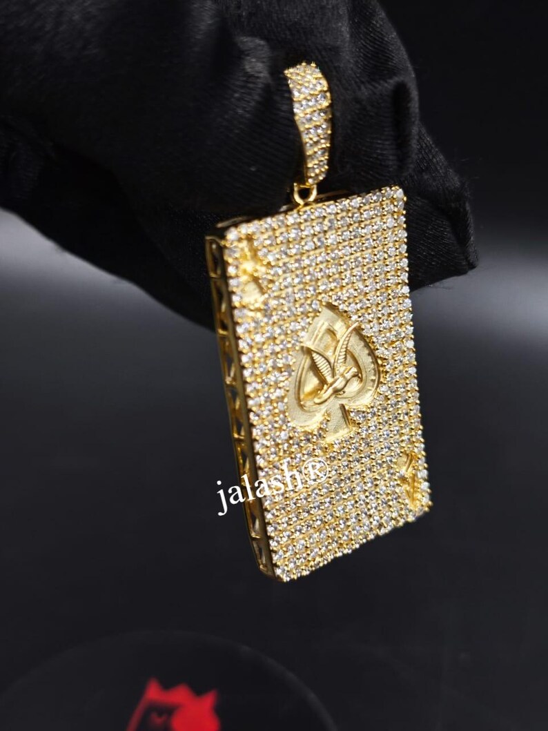 Tester Passing Moissanite Charm Pendant / Icy Poker Card Pendant