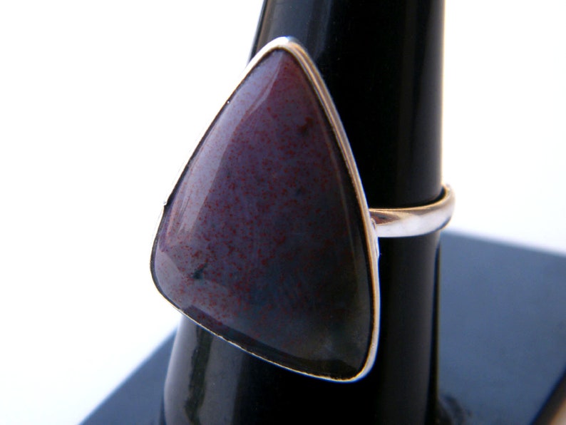 Gemstone Ring Natural Moss Agate Ring Boho Ring Adjustable Ring Women Ring Size - 7.75 USA Gemstone Ring Handmade Ring Stone Ring