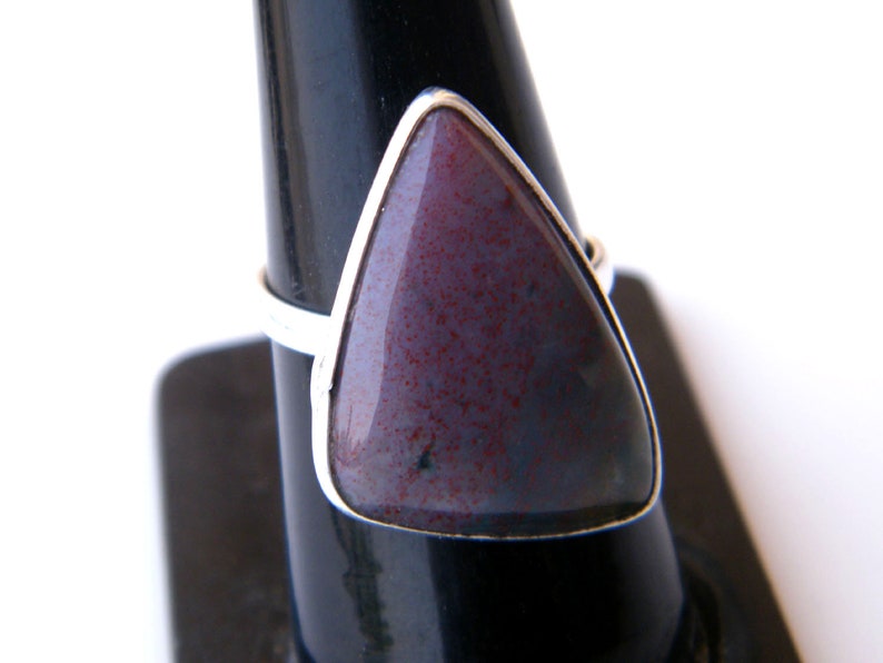 Gemstone Ring Natural Moss Agate Ring Boho Ring Adjustable Ring Women Ring Size - 7.75 USA Gemstone Ring Handmade Ring Stone Ring