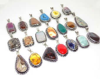Single Stone Pendant - Etsy