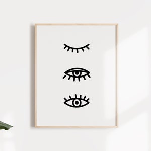 Eyes Modern Graphic Art Wall Hanging Contemporary Home Decor Housewarming Gift Instant Download Digital Illustration