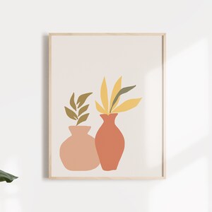 Vasos con plantas Boho Arte Home Decoración pared colgando instantánea Descargar archivo digital