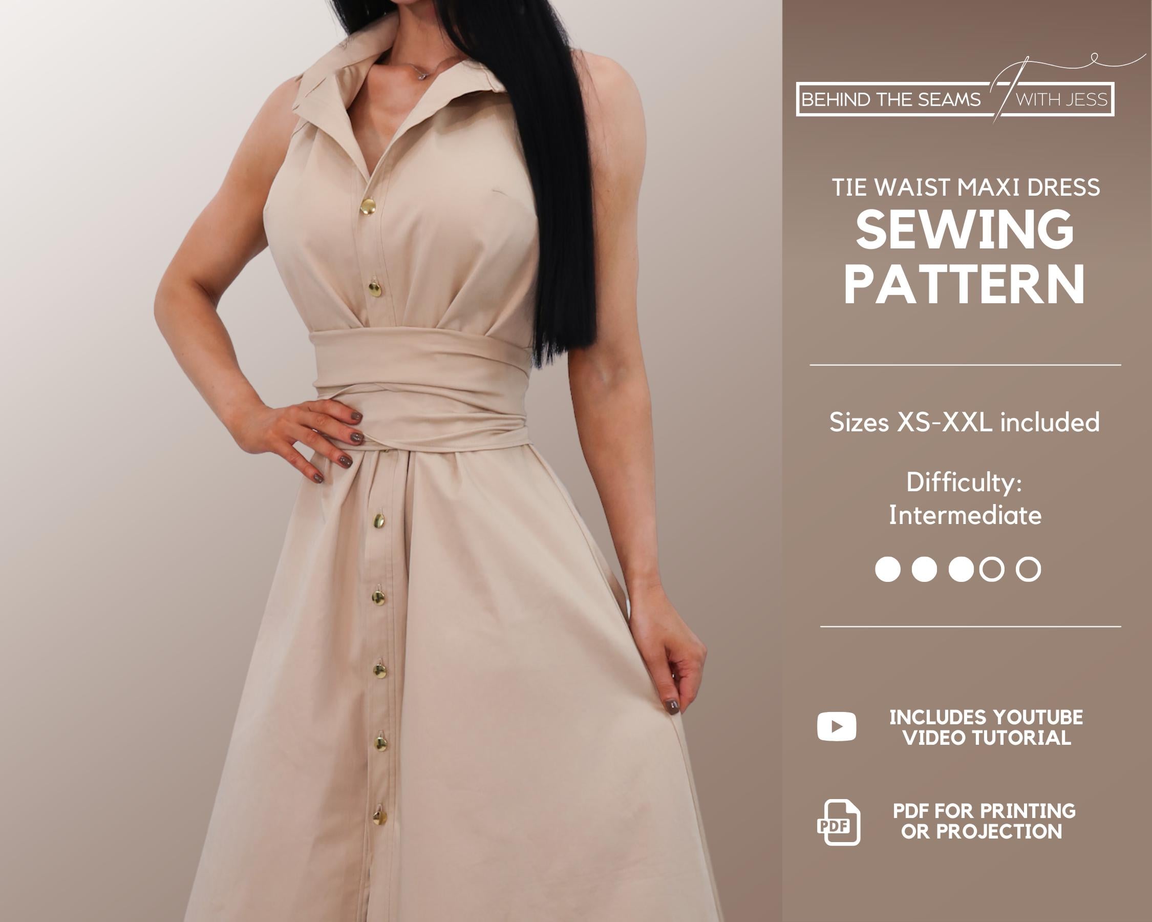 No Waist Seam Dress Pattern - Etsy