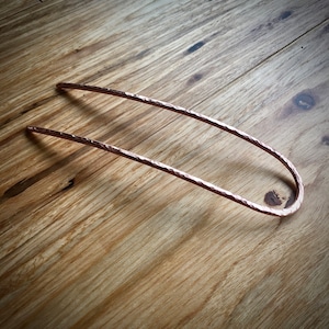 Handmade Copper Hair Fork, Hand Pounded and Formed in the USA, One of a Kind