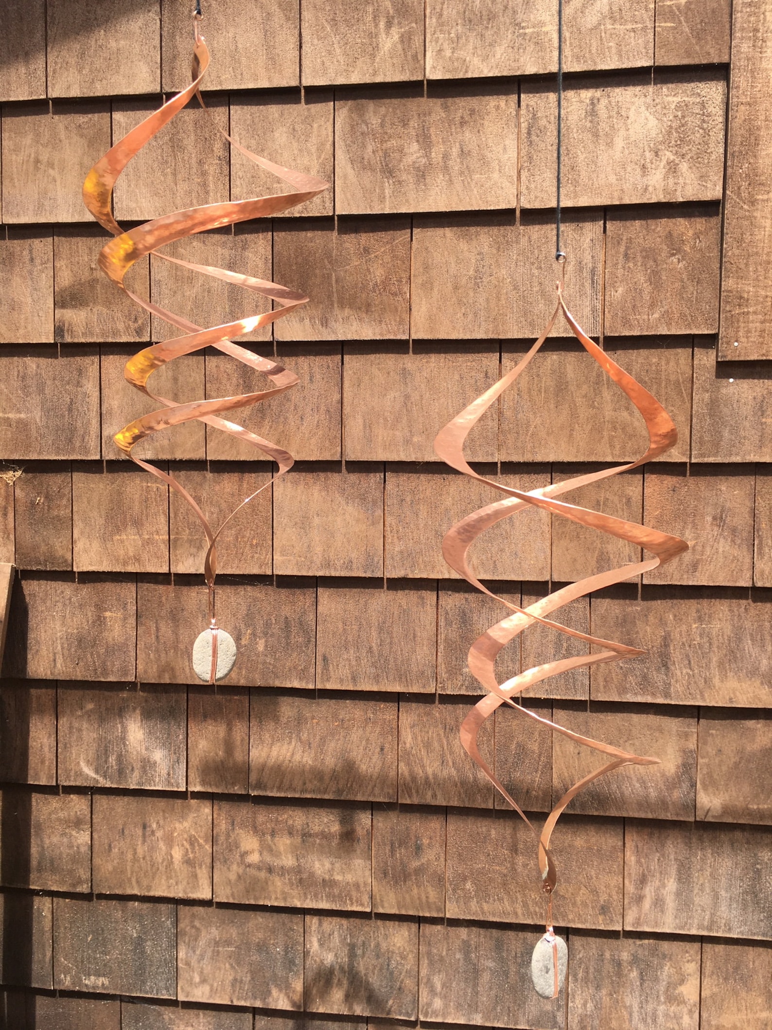 14 Hanging Pounded Copper Wind Sculpture Double Etsy