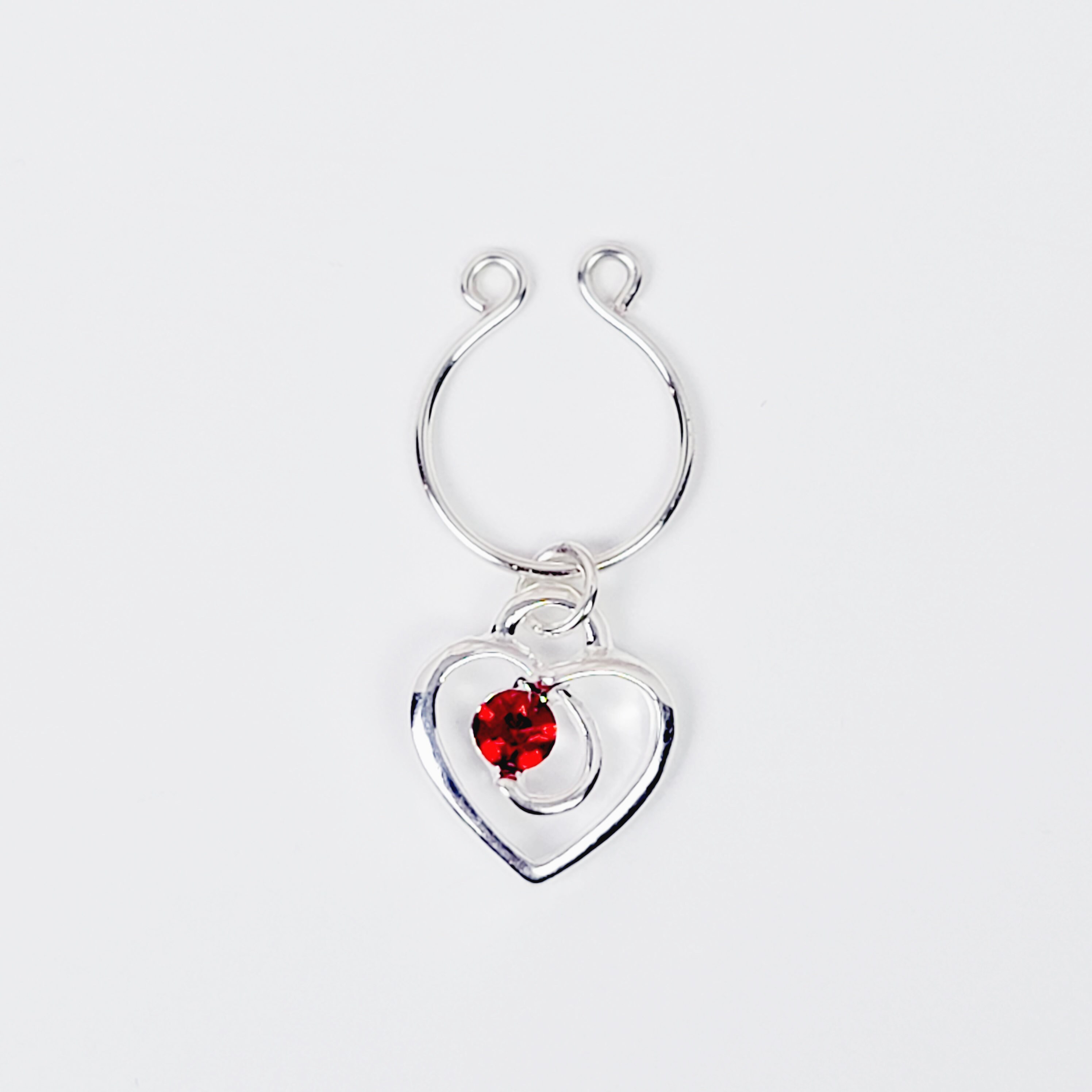 Non Piercing Nipple Rings with Hearts and Gem. Sexy Valentine's Day Gift for Her, MATURE, BDSM