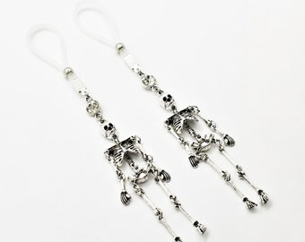 Skeleton Nipple Nooses or Nipple Clamps. BDSM, MATURE Jewelry
