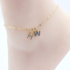 Hotwife Anklet, 18K Real Gold, Discreet Ankle Bracelet with H and W. Swingers Jewelry
