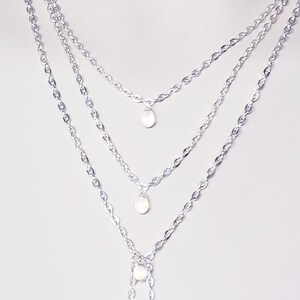 Elegant Crystal Teardrop 3 Tiered Necklace With Attached Nipple Nooses ...