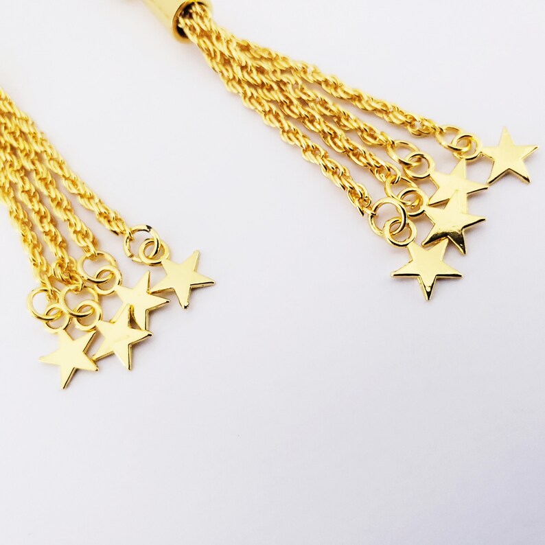 MATURE Jewelry Gold Star Nipple Dangles with Non Piercing Nipple Nooses or Nipple Clamps