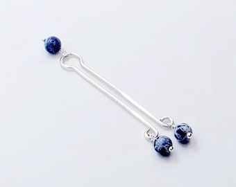 Finti gioielli Christina con perline di sodalite blu. Gioielli per il corpo senza piercing per donne. MATURE
