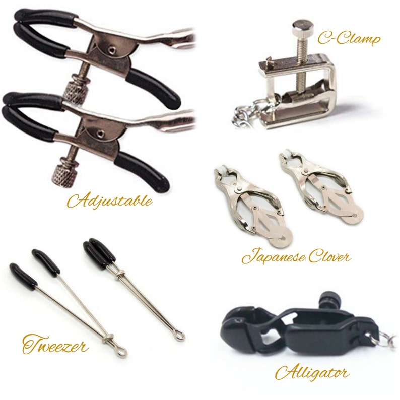 MATURE Jewelry Gold Star Nipple Dangles with Non Piercing Nipple Nooses or Nipple Clamps