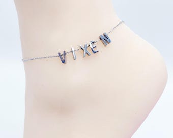 Vixen Anklet, Stainless Steel Ankle Bracelet.