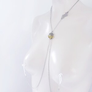 BDSM Honeycomb Necklace With Attached Nipple Nooses or Your - Etsy