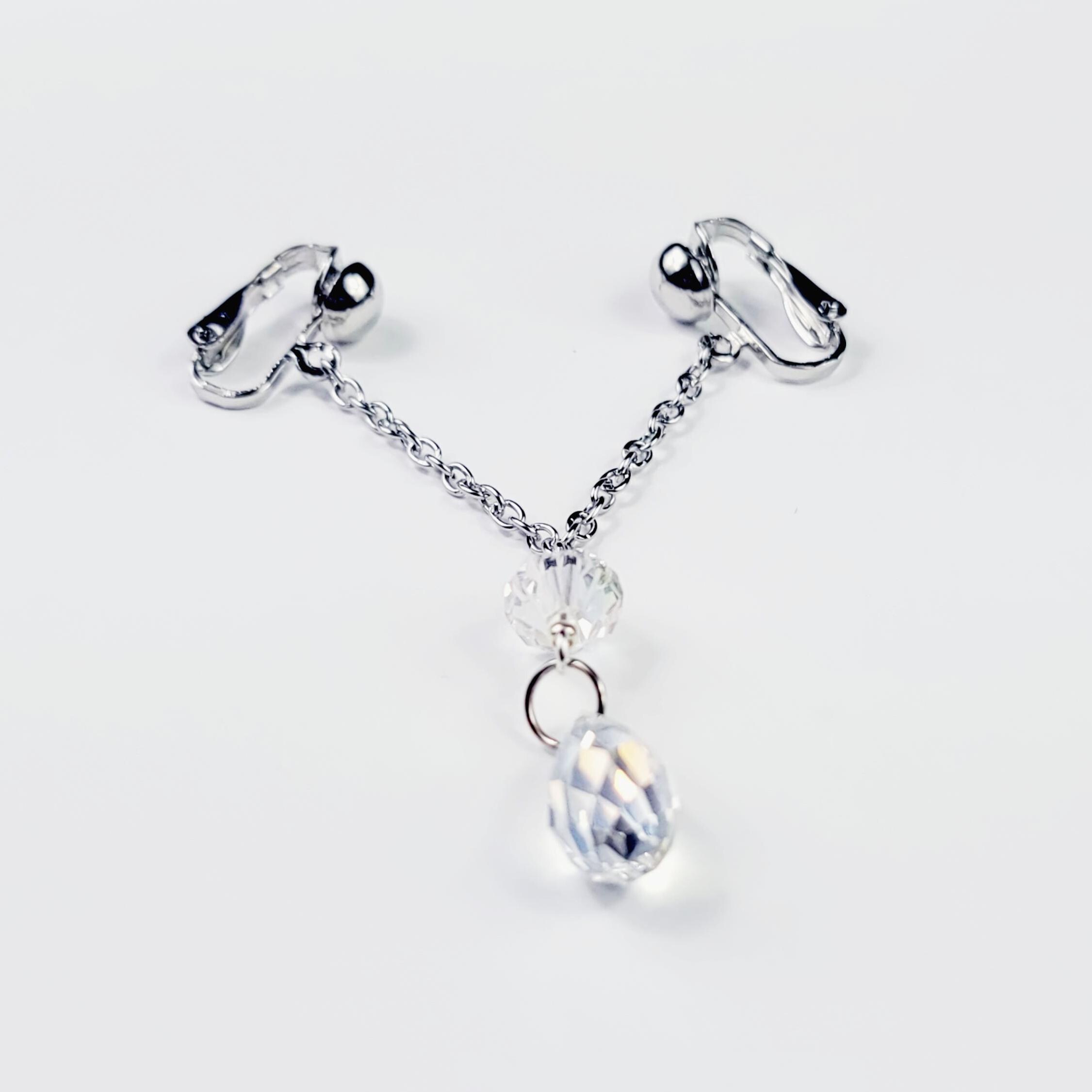 Chain Dangle With Clear Crystals, Non Piercing. BDSM Submissive ...