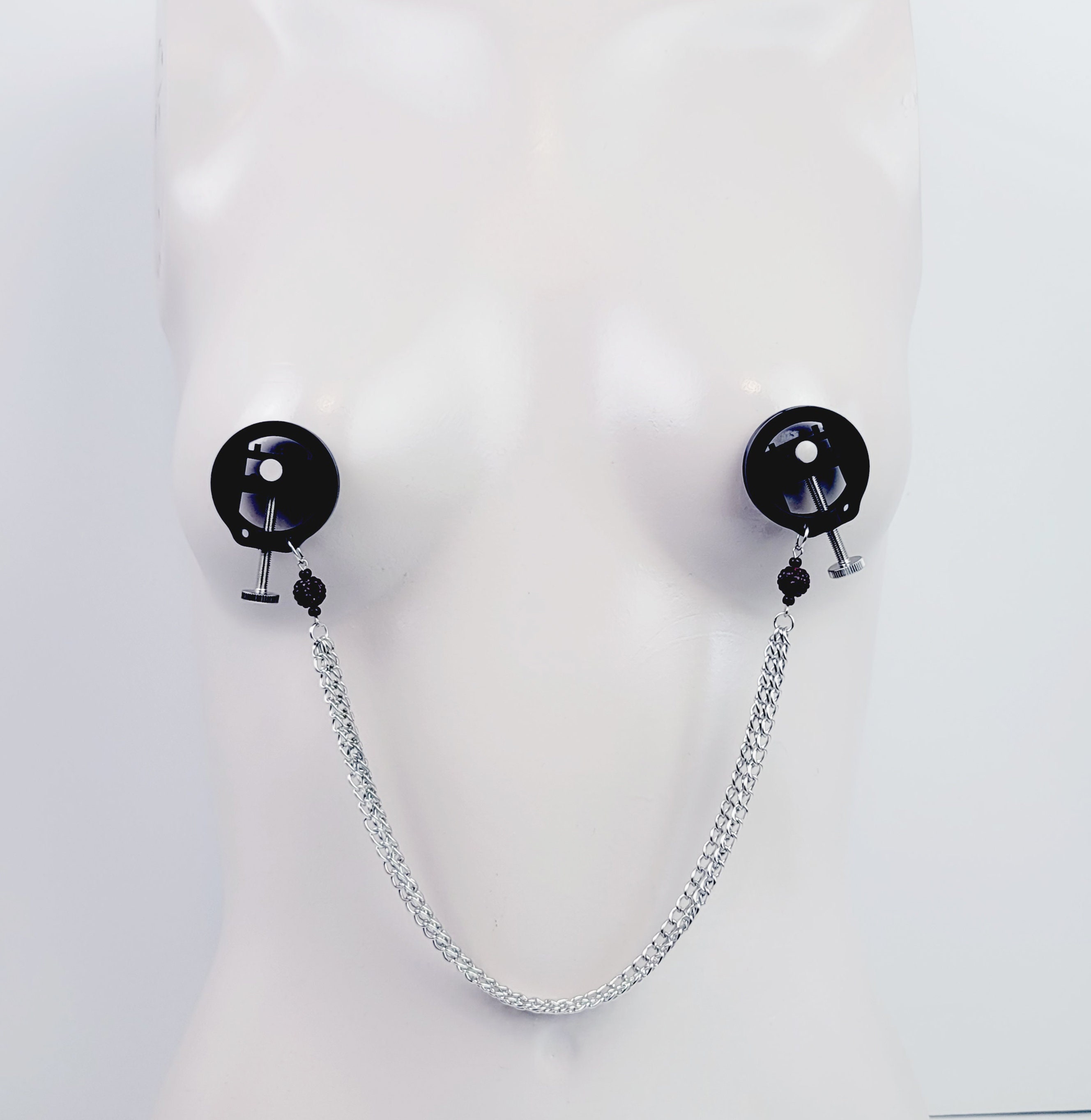 Nipple Press Clamps With Chain and Sparkling Beads