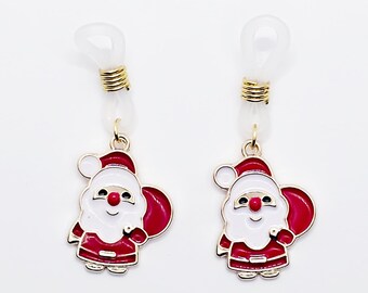 Bijoux de Noël pour tétons. Petits nœuds coulants non perforants pour tétons avec père Noël. MATURE
