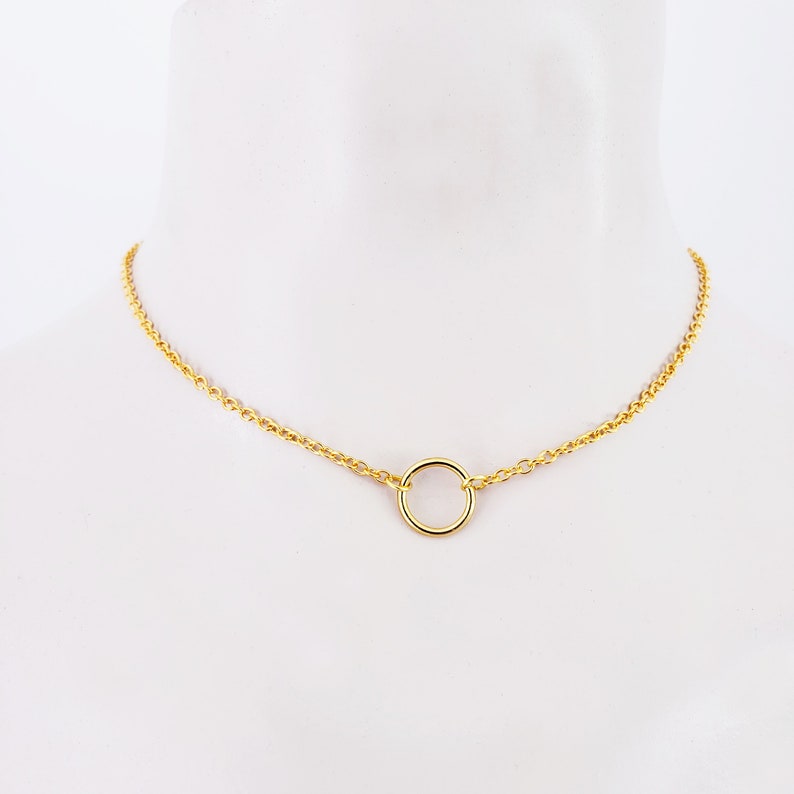Gold Circle of O Necklace. BDSM Discreet Day Collar O Ring Etsy