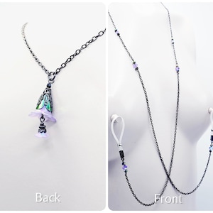 Necklace to Nipple with Alluring Backdrop Flower Dangle and Your Choice of Nipple Attachment. Nipple Noose Jewelry. MATURE