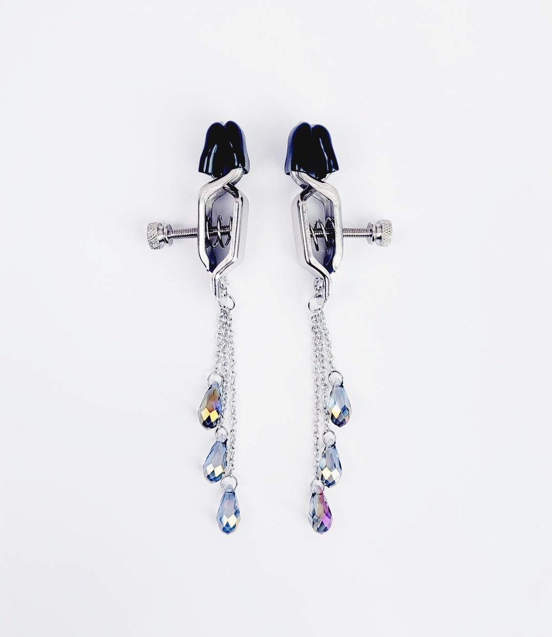 BDSM Nipple Clamps. Spring Action Silver Alligator ... - Etsy