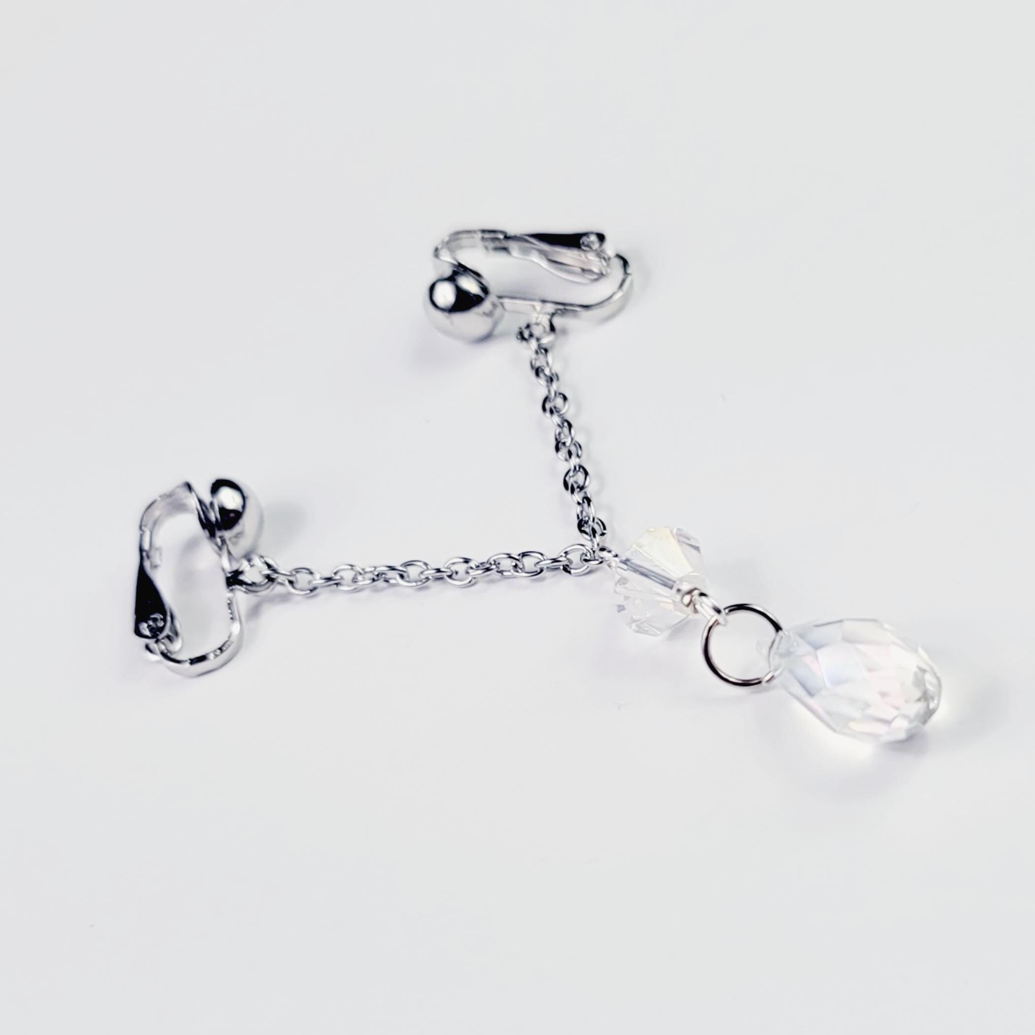 Chain Dangle With Clear Crystals, Non Piercing. BDSM Submissive ...