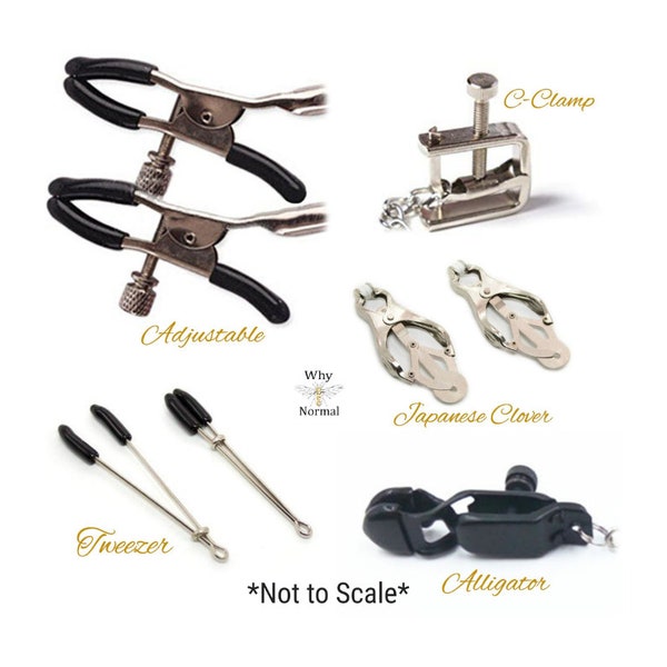 Nipple Clamps - Add On Item ONLY! Add interchangeable nipple clamps to most of our nipple noose jewelry. MATURE, BDSM