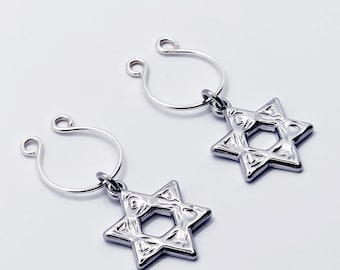 Anneaux pour tétons étoile de David, non perçants. Bijoux de corps MATURE