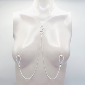 Sexy Geometric Necklace to Nipple Non-Piercing or Use with pierced or Nipple Clamps, MATURE