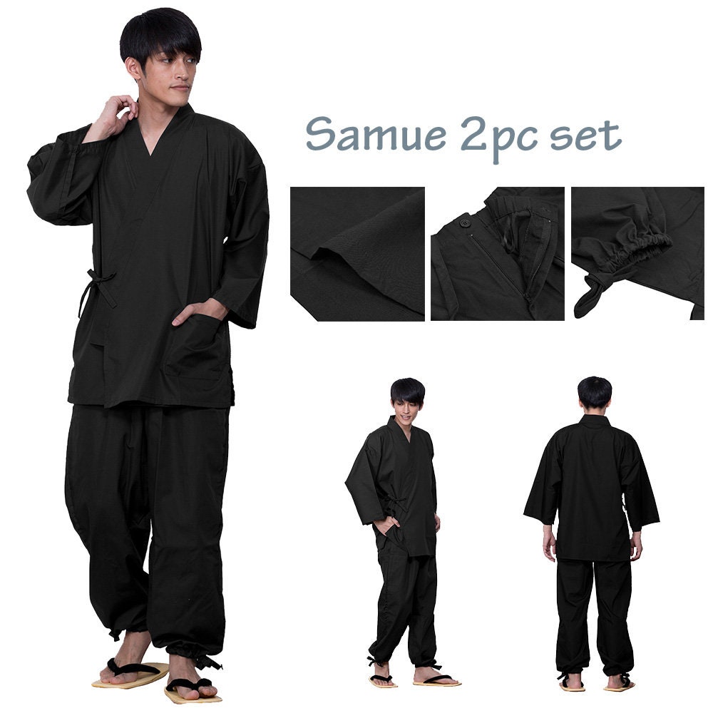 Ninja pak. Unisex M-4L & Hoog Kleding Herenkleding Pyjamas & Badjassen Sets Japanse Samue top en broek Ultra Light comfy 2pc lounge wear set 